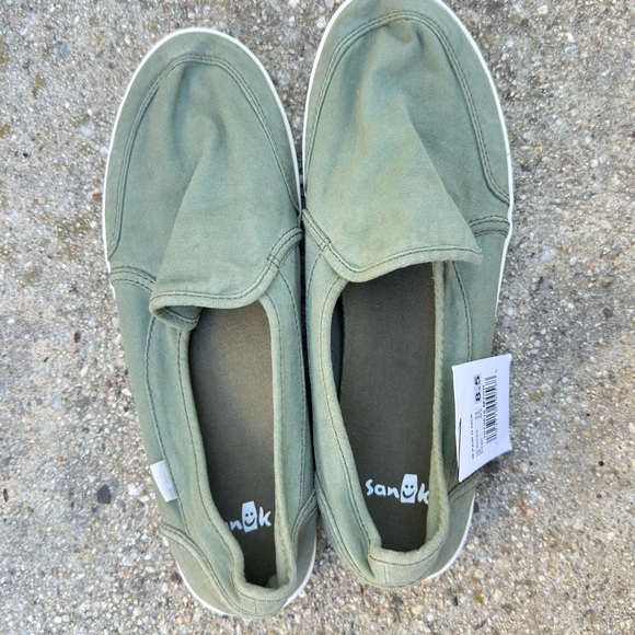 Sanuk NWT Women's Pair O Dice Slip-On Sneaker – Military Green | size 8.5 - Picture 6 of 8